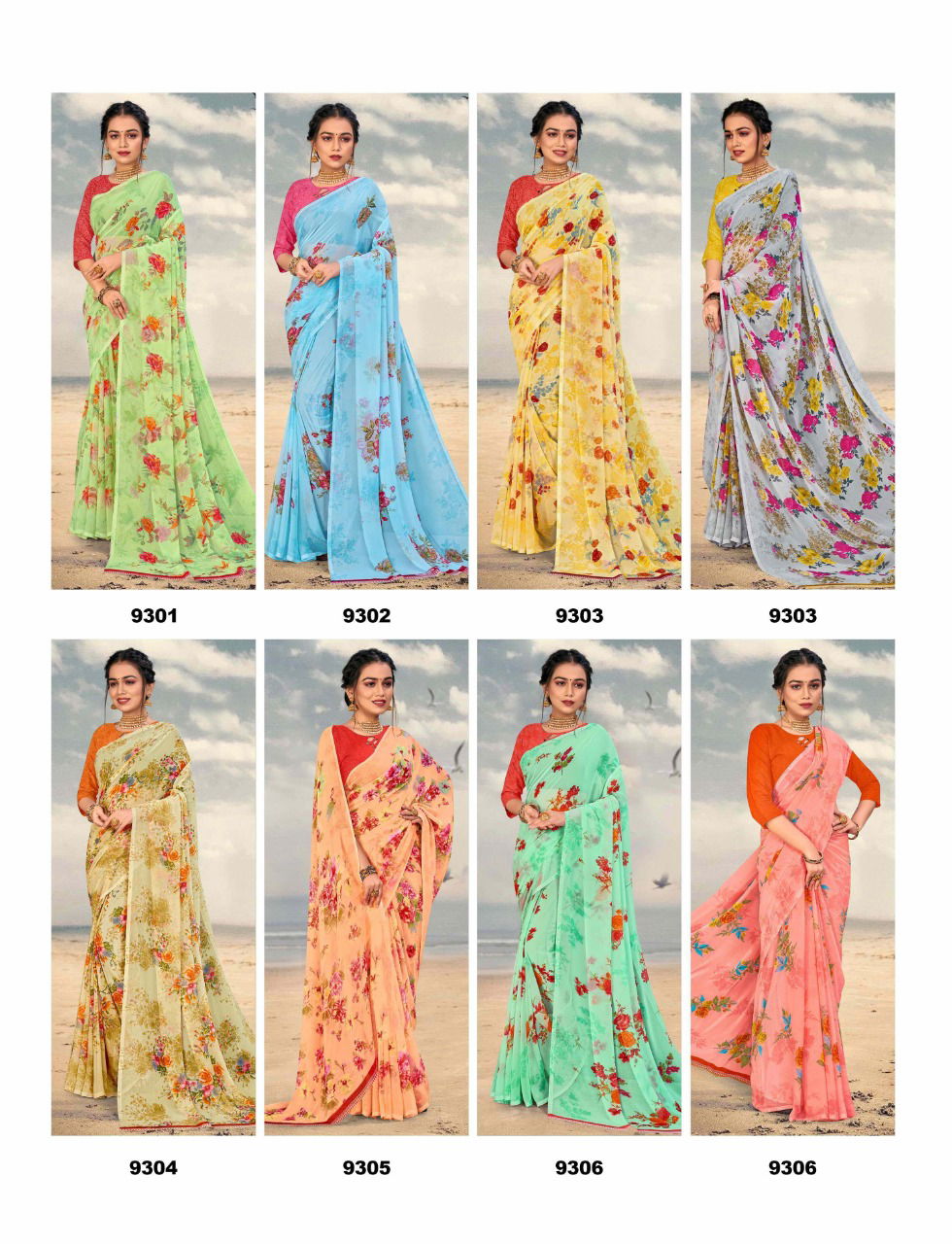 Saroj Spring 3 New Fancy Regular Wear Georgette Printed Saree Collection